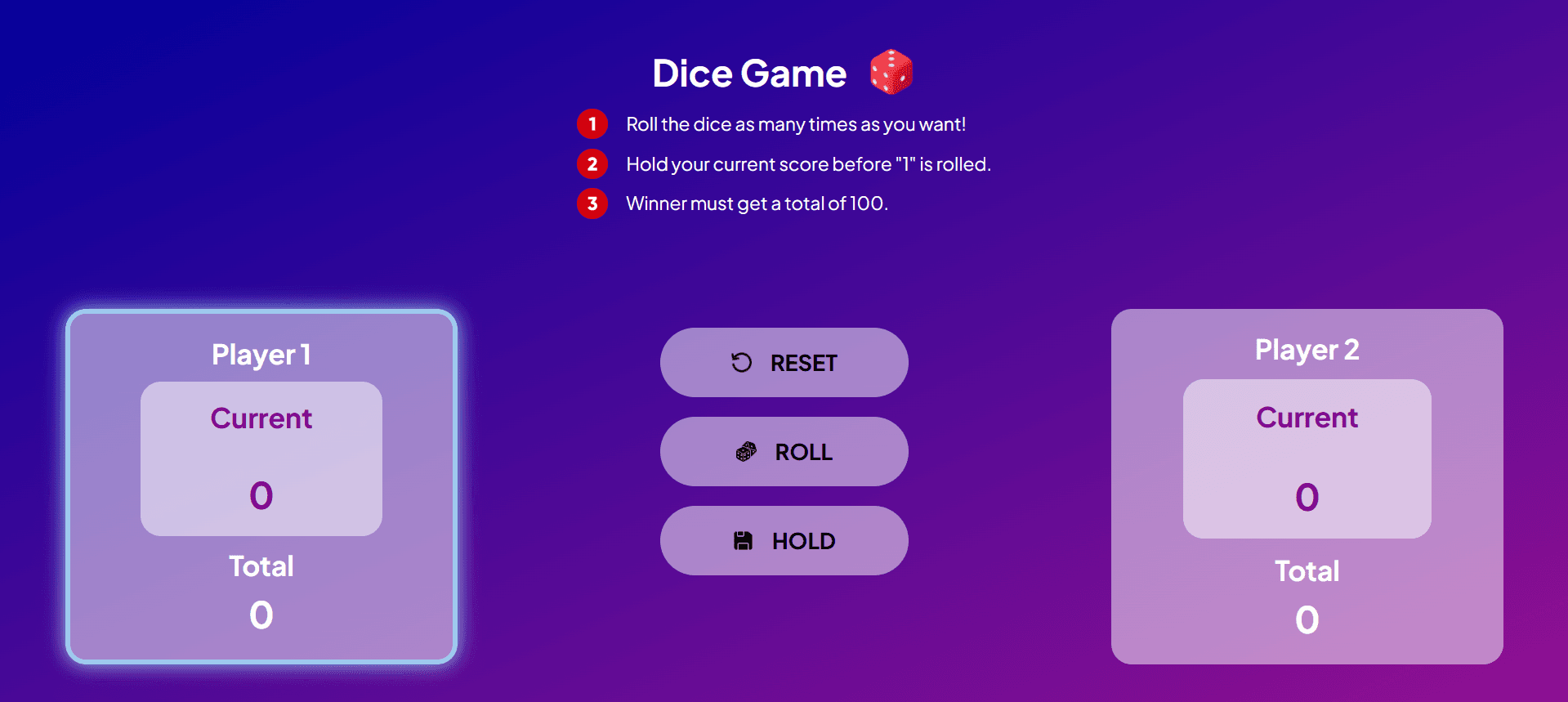 Dice Game - Full stack website by John Fayez Roufaeil