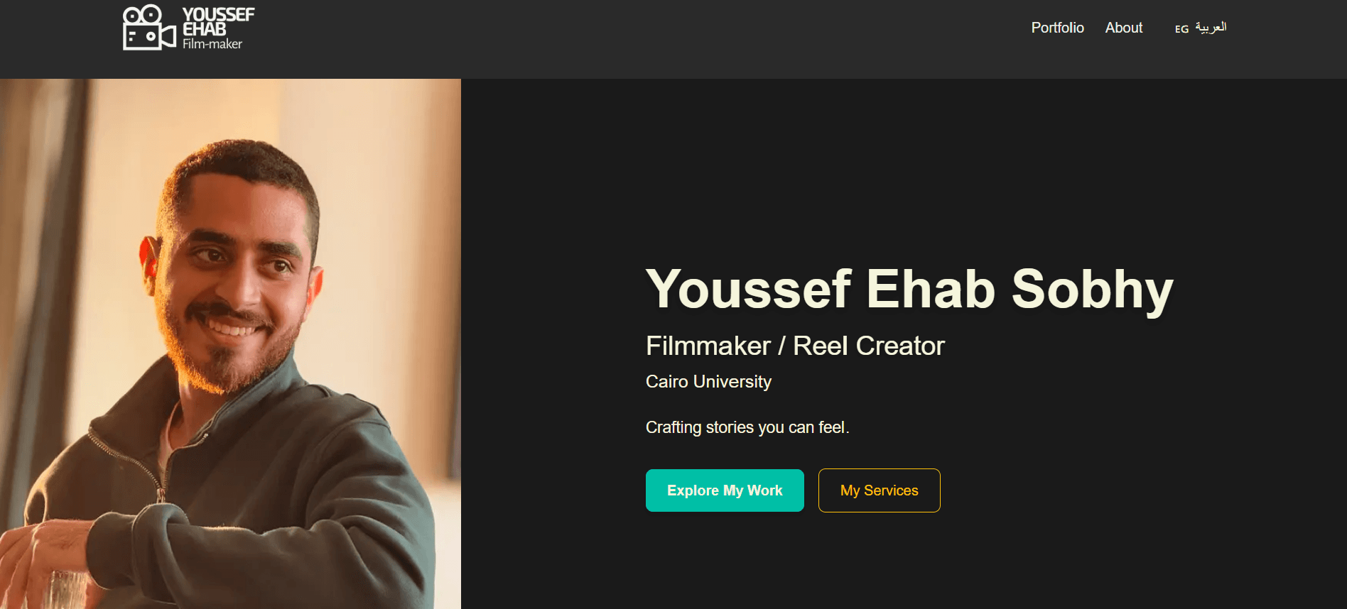 Youssef Ehab Portfolio - Full stack website by John Fayez Roufaeil